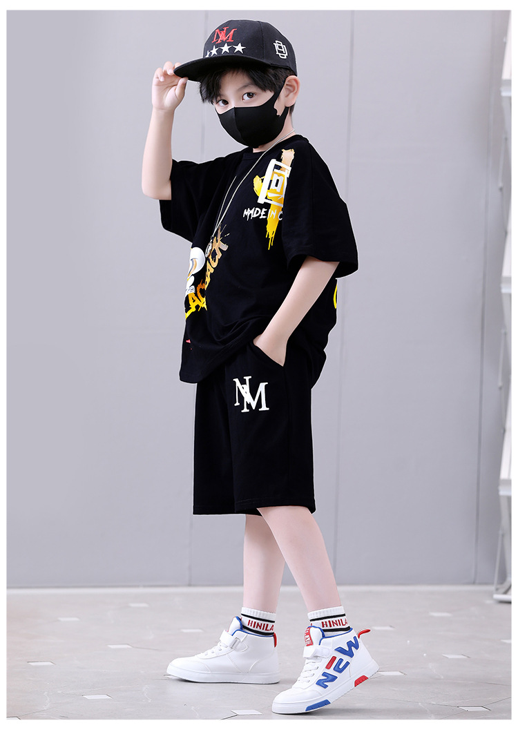 Sportssett 2023 Nye kortermede shortser for barn Sommerklær for gutter Kule og trendy_voghion.com