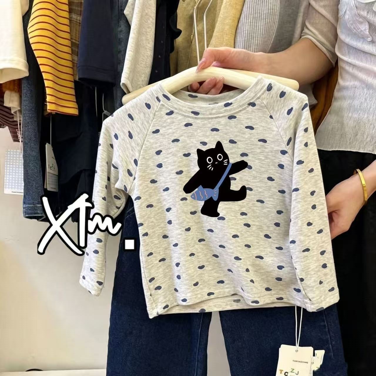 纯棉女童印花长袖T恤中小童可爱卡通儿童打底衫萌趣百搭宝宝上衣
