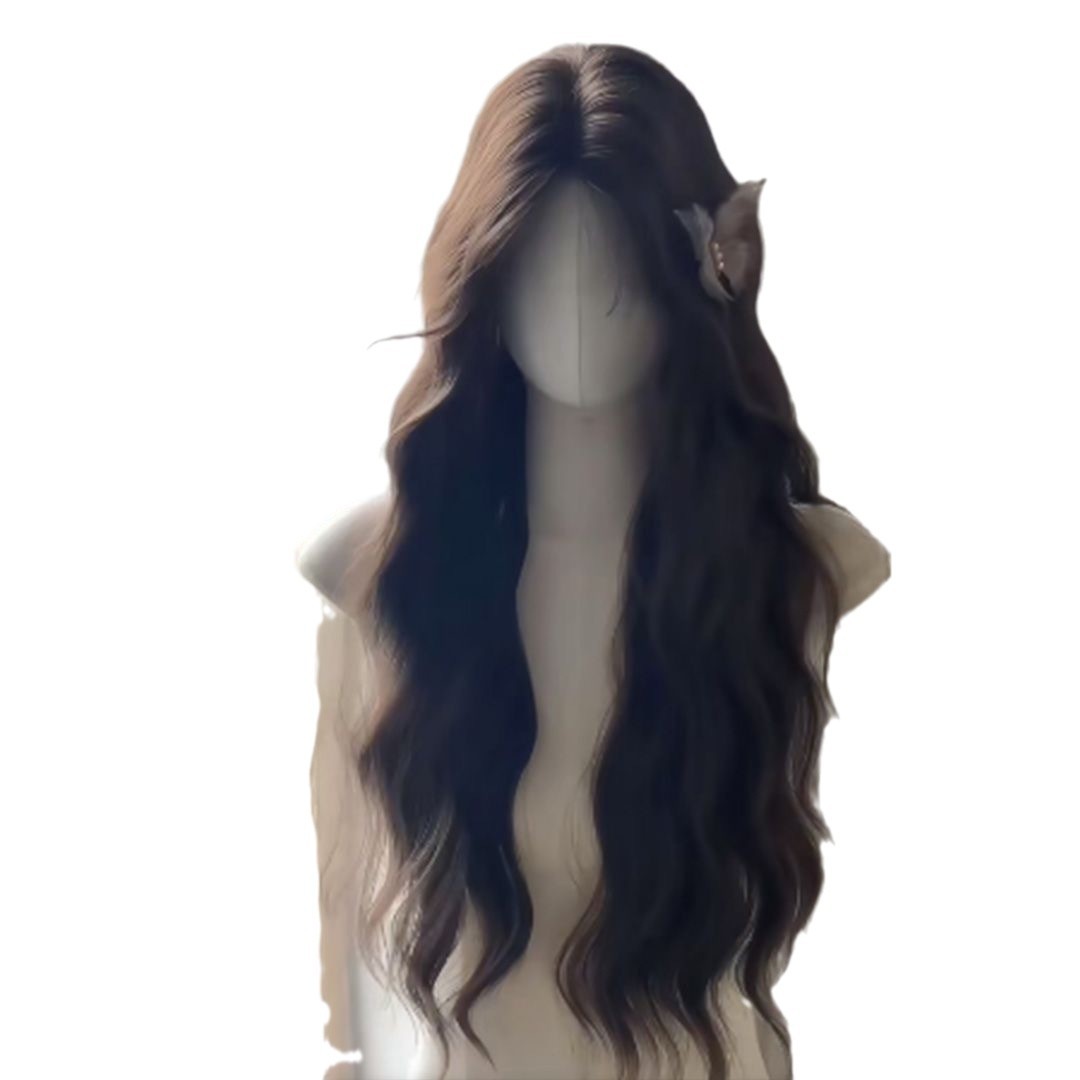 Connie Wig [Doll Doll] Fuldkopper til Kvinder, Realistisk Hår, Midterparti, Vandbølge Stil