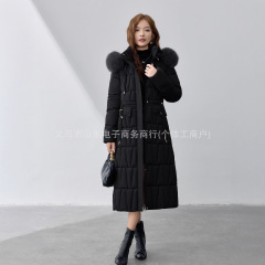 防寒休闲羽绒棉服过膝棉衣女外套女长款棉袄冬季新款加厚修身韩版