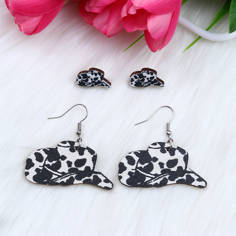 Décontractée Style Simple Motif Vache Bovins Bois Impression Femmes Boucles D'oreilles Boucles D'oreilles display picture 1