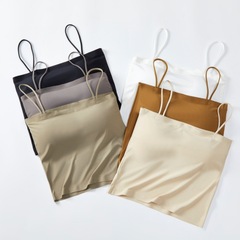 冰絲吊帶小背心女內搭防走光帶胸墊一體抹胸美背內衣文胸夏季薄款