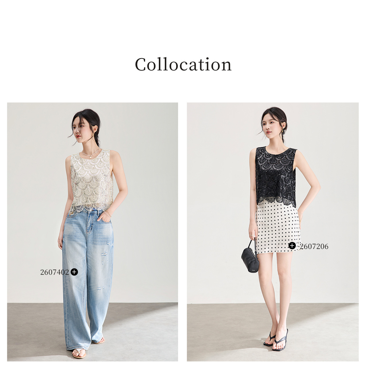 Áo hai dây nữ đính cườm sequin cao cấp phong cách Pháp — màu đen chi tiết 10