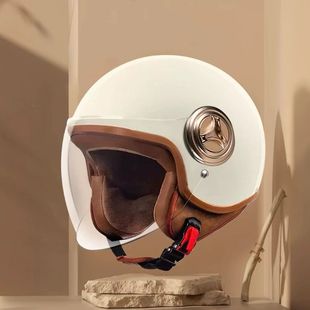 Men's and women's four seasons 3C certification electric car helmet simple wind motorcycle safety half helmet winter windshield helmet