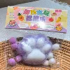 Plush cat paw white purple