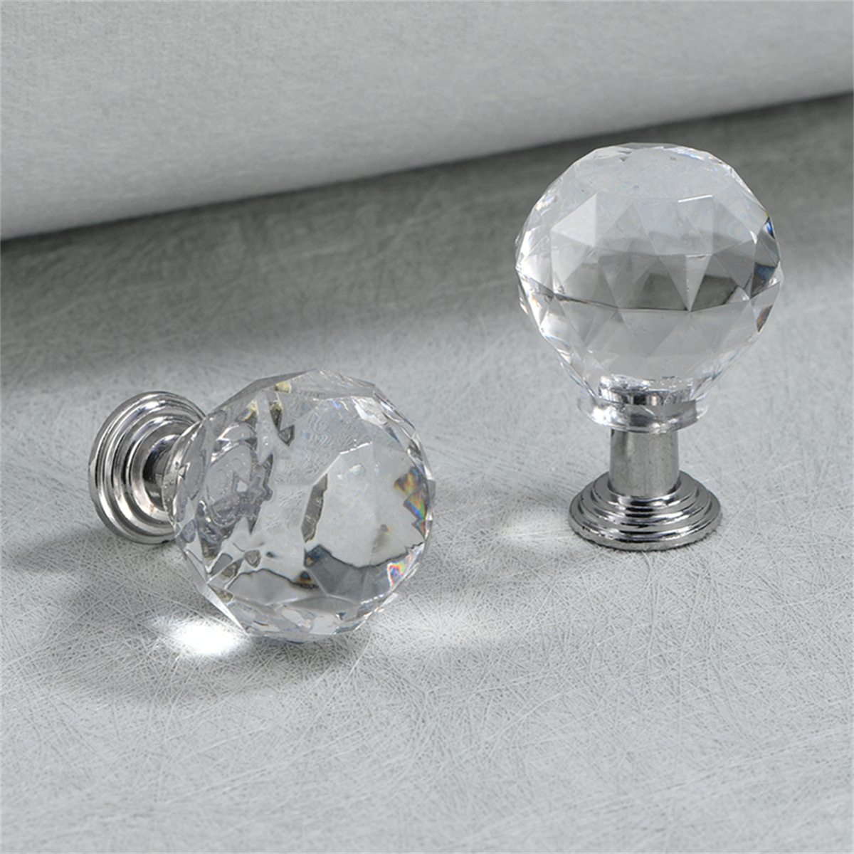 Modern fashionable hardware furniture drawer cabinet single hole crystal transparent white handle single hole