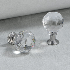 Modern fashionable hardware furniture drawer cabinet single hole crystal transparent white handle single hole