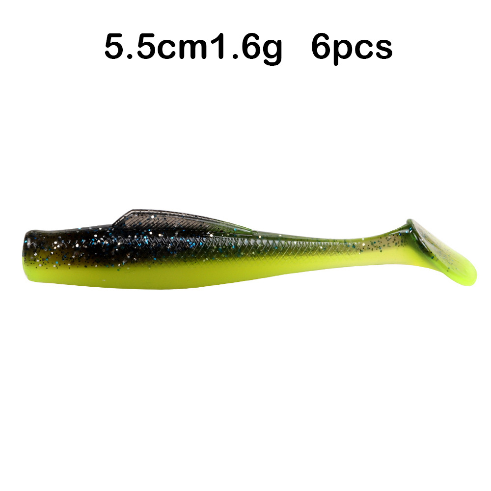 Small Paddle Tail Fishing Lure 55mm1.6g Soft Baits Fresh Water Bass Swimbait Tackle Gear
