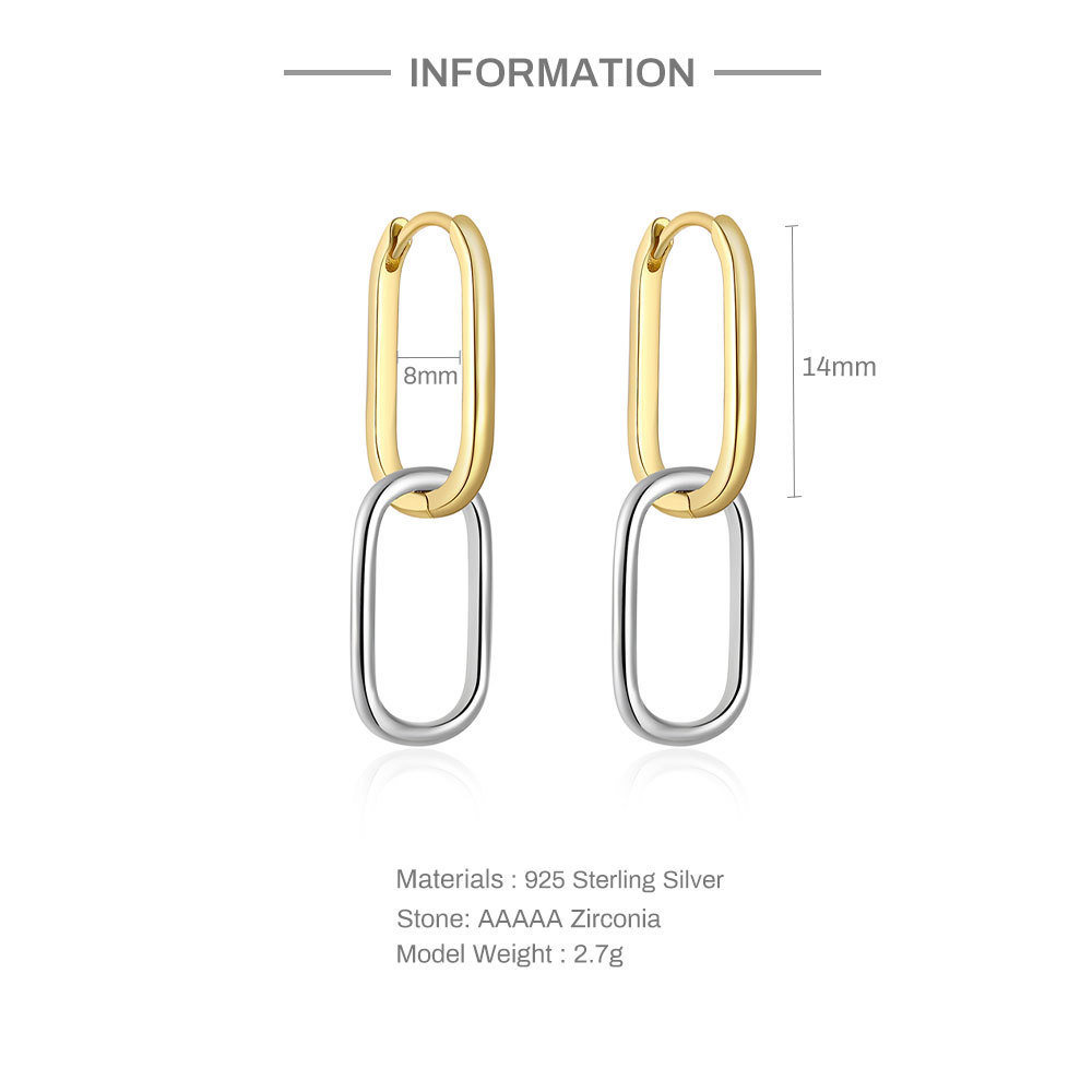 Fashion Round Silver Inlaid Zircon Earrings 1 Pair