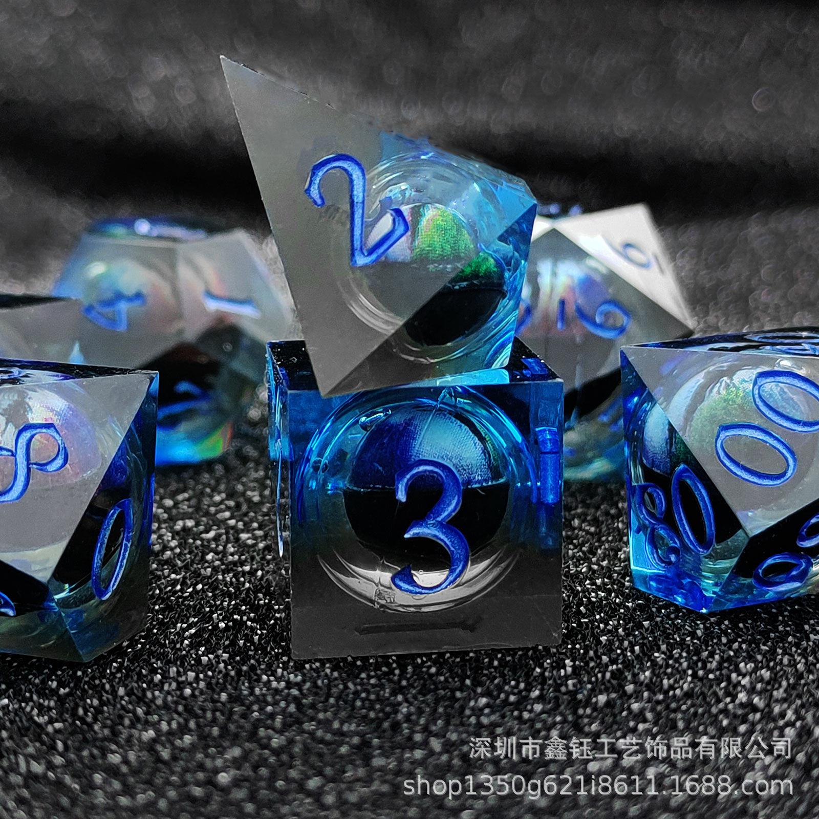 Dados de longan de resina dados de longan móviles DND Dragon y Dungeon RPG juego de mesa traje de dados de varios lados