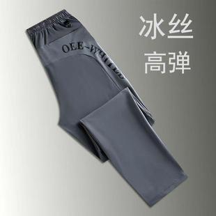 Men's Straight-Leg Slim Casual Pants 2025 Business High-End Trendy New Large Size Pants Korean Version Summer Black