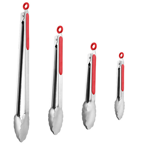 Food tongs stainless steel extended and thick steak tongs barbecue tongs heat-resistant tongs baking tongs Korean kitchen barbecue tongs