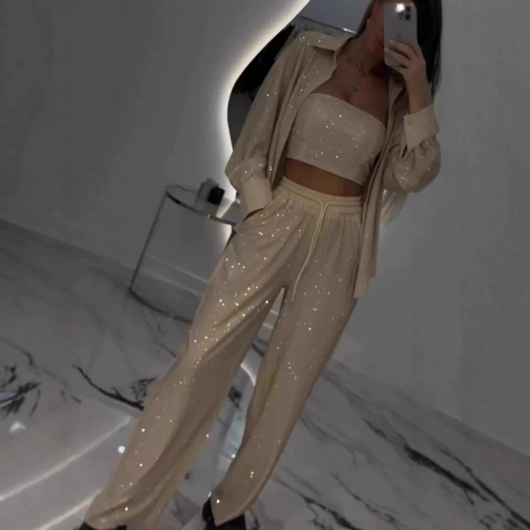 2025 Европейский и Американский трансграничный Amazon Независимая станция Свободный повседневный пиджак с блестками