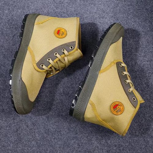 New 2024 worker's canvas waterproof and wear-resistant safety shoes outdoor construction site anti-slip and wear-resistant safety shoes agency 
