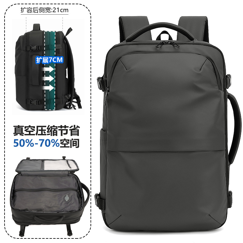 Mochila de ocio al vacío para hombres y mujeres, mochila de computadora impermeable de gran capacidad, mochila multifuncional, expansión de equipaje de negocios
