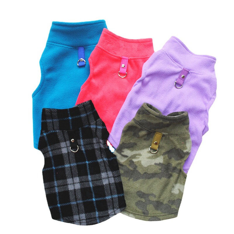 Pet clothing dog autumn and winter polar fleece traction buckle strong stand collar lapel big dog pet supplies wholesale