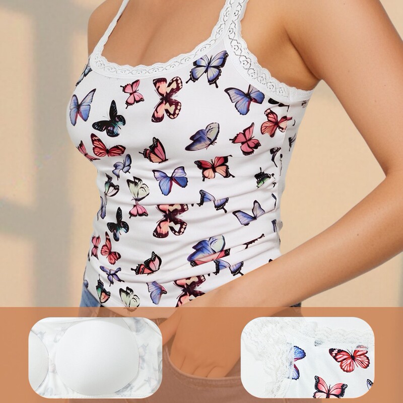 Real Manufacturer Spot Direct Sales--Cross-Border European and American Small Camisole Women's Bra with Breast Pad Integrated