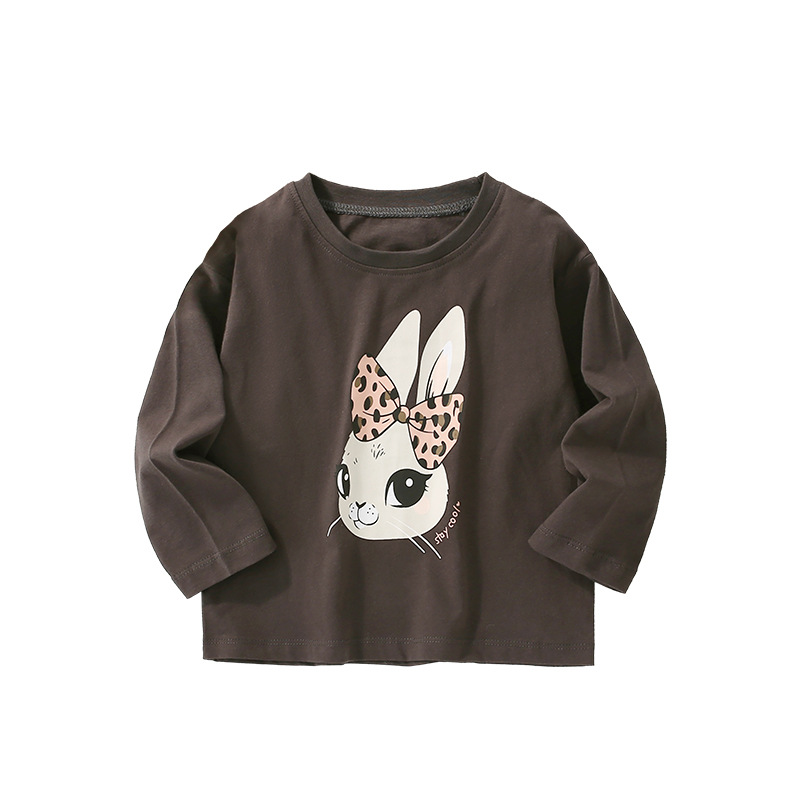 Forestkingdom Camiseta de manga larga para niñas de Otoño de dibujos animados de conejo camisa de fondo para niños 2023 al por mayor de niños