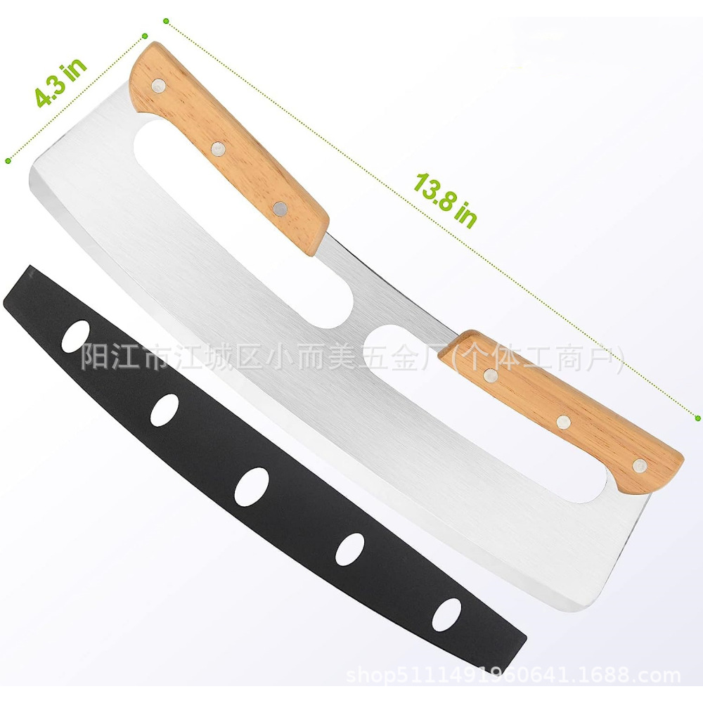 Fabricantes transfronterizos suministran cuchillo de pizza de acero inoxidable cuchillo de pizza de media luna cuchillo de pastel cortador herramientas de horneado