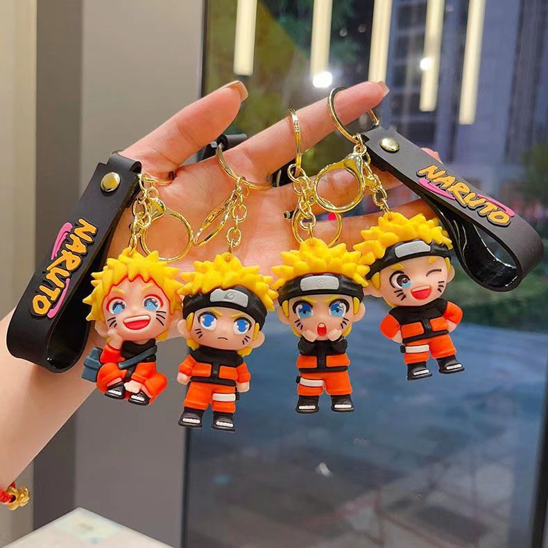 Cartoon Naruto Keychain Animation Stereo Doll School Bag Pendant Car Key Chain Small Gift
