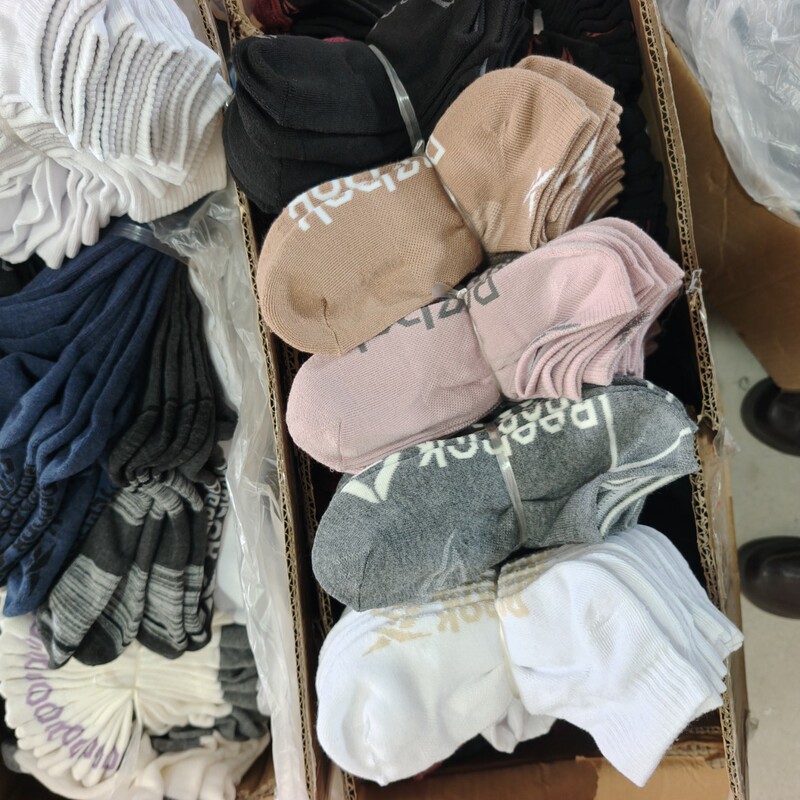 Leftover Stock Sports Socks for Men and Women, Short Cotton Socks, Breathable and Sweat-Absorbent, Outdoor Running and Exercise Socks, Reebok Towel Bottom