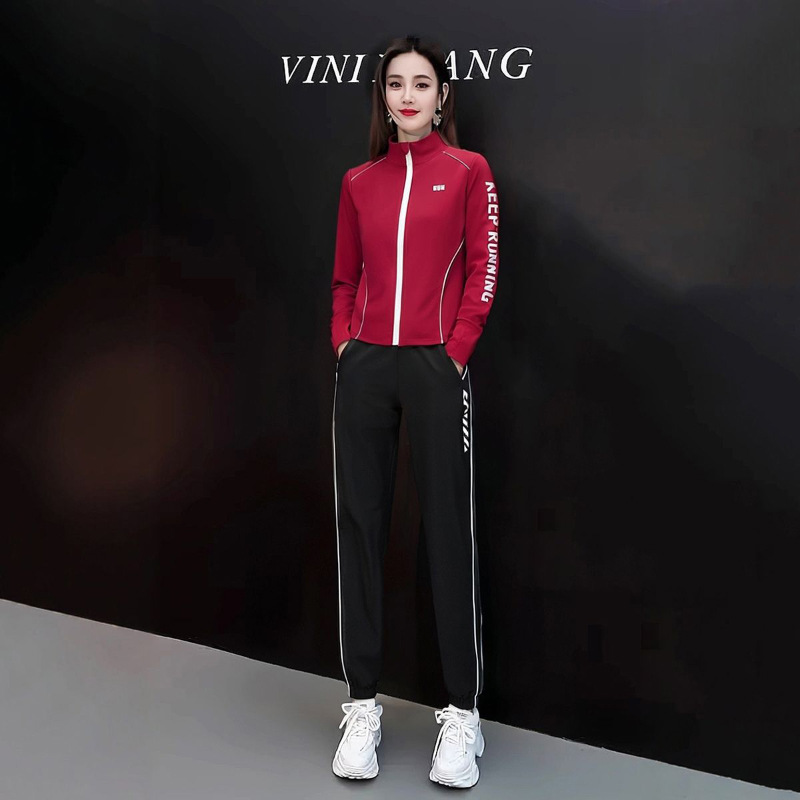 Fashion Leisure Sports suit Women's 2025 Spring and Summer Outdoor Fitness Running Suit Quick-drying Jacket Sweatpants Set Fashion Leisure Sports suit Women's 2025 Spring and Summer Outdoor Fitness Running Suit Quick-drying Jacket Sweatpants Set