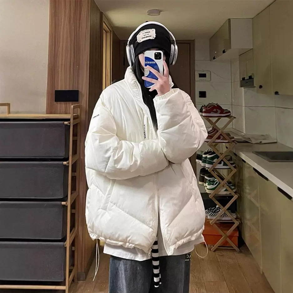 美式hiphop面包棉服女冬加厚oversize潮牌外套高级感保暖棉衣袄子