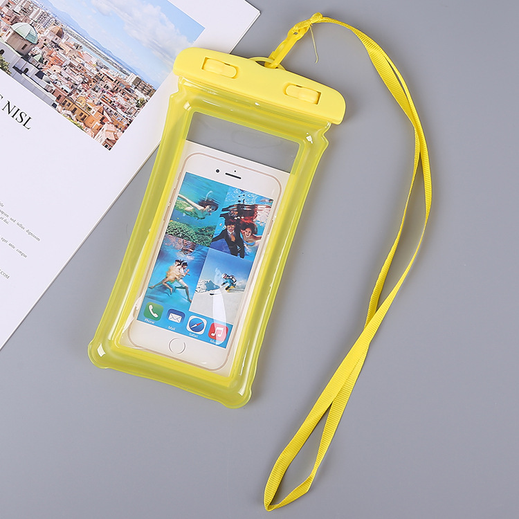 Beach rafting funda impermeable luminosa funda protectora venta al por mayor bolsa de natación bolsa de aire bolsa impermeable para teléfono móvil táctil 3 capas grande