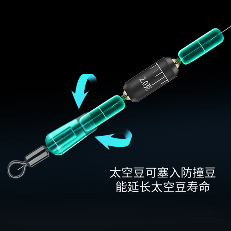 环盛路滑矶钓专用太空豆棉线结棉布豆路亚矶竿挡珠滑漂线组小配件