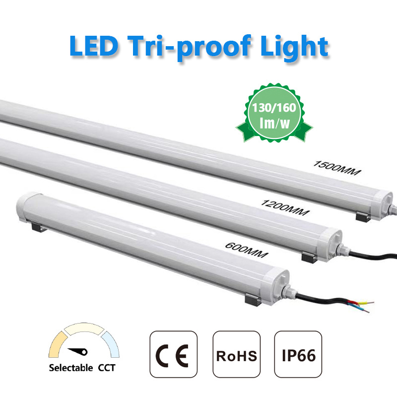 LED三防灯60W 1.2米防水防尘防潮冷库低温照明IP66长条支架灯跨境