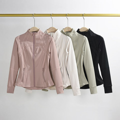 lulu新款瑜伽服上衣女速干休閒立領運動外套修身顯瘦健身騎行服秋