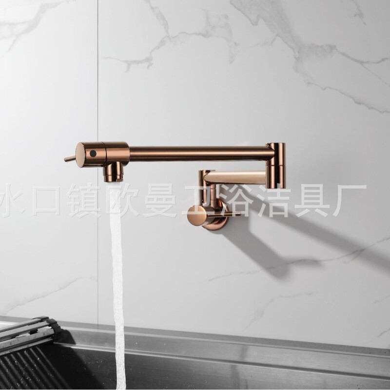 Rose Gold Faucet, All-Copper Folding Kitchen Faucet, Copper Health Water Purifier, Export Water Purifier Sink