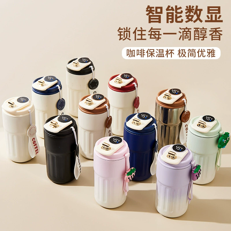 Новый умный цифровой дисплей, термос из нержавеющей стали 316, индивидуальная корпоративная акция, мужская и женская высококачественная кофейная чашка, чашка для воды
