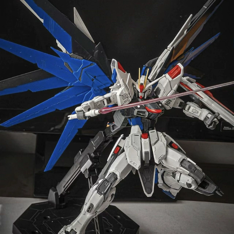 The big class HG new life raid free mg red different end -assembled Gundam model Zhiyi toy hand mech