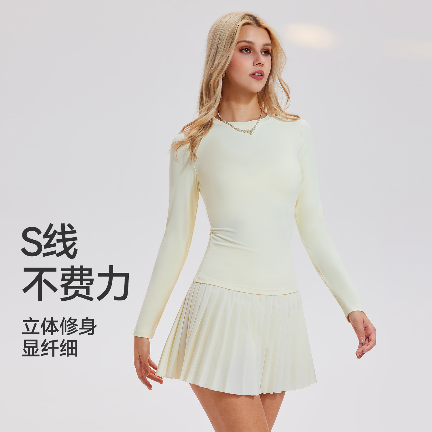 Trajes deportivos, ropa de yoga, mangas largas, falda de tenis de cintura alta, blusa delgada para correr, ejercicio y fitness, dos piezas.