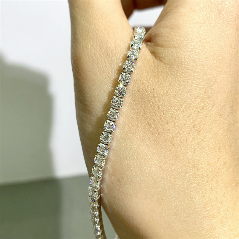 Daily Occasion 925 Sterling Silver Material 925 Sterling Silver Bracelets Simple Style Shiny