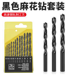 厂家直销HSS黑色直柄麻花钻手电钻打孔金属塑料工具套装木工钻头