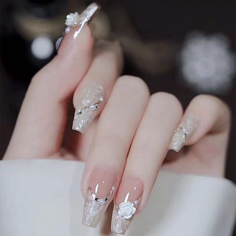 Wholesale reusable hand-worn nail light therapy nail art bride nail stickers hand-worn nail art