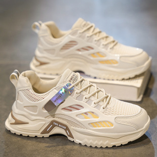 Men's Shoes Summer 2025 New Versatile Mesh Breathable Youth Sports Shoes Casual Running Dad Trendy Shoes