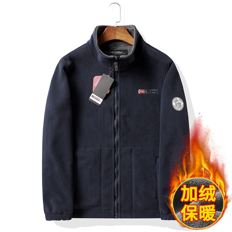 Export to Norway! Functional Outdoor Cold Protection! Available in Large Sizes! Trendy Autumn and Winter Warm Polar Fleece Jacket