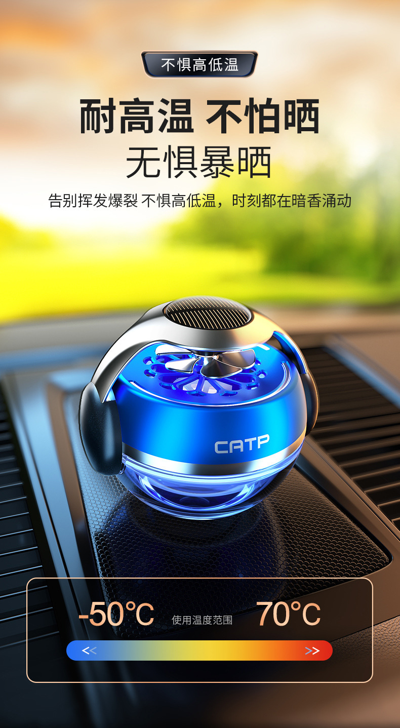 [Cross-Border] Car Perfume Car Aromatherapy Ornaments Solar Rotating High-End Car Center Console Long-Lasting Light Fragrance