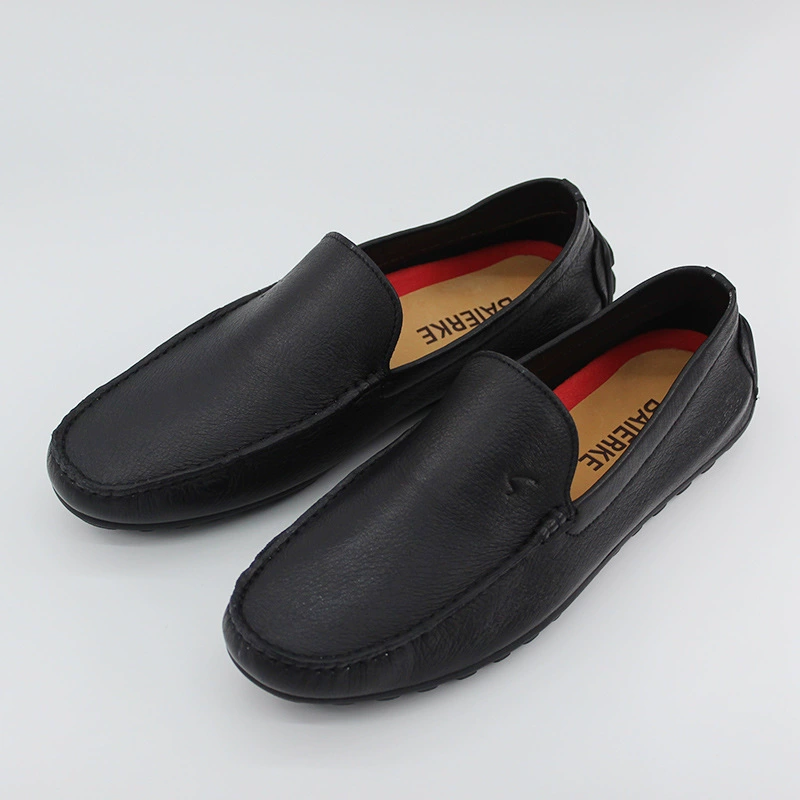 Новые ботинки из бобов на весну 2025 года мужские кожаные олени с мягкой подошвкой, мягкая лапша, дикая педаль повседневная обувь высокого класса мужская обувь