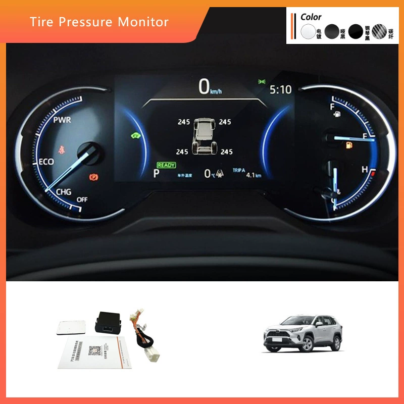 Новая система контроля давления в шинах Rongfang для моделей Toyota Wildlander RAV4 20-24 годов выпуска, встроенная в дисплей приборной панели.