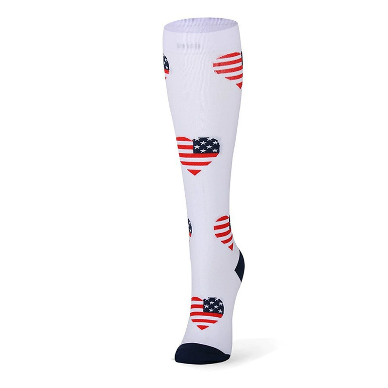 Compression Running Socks, Unisex Jacquard Knee-High Socks, Multiple Patterns, S/M & L/XL