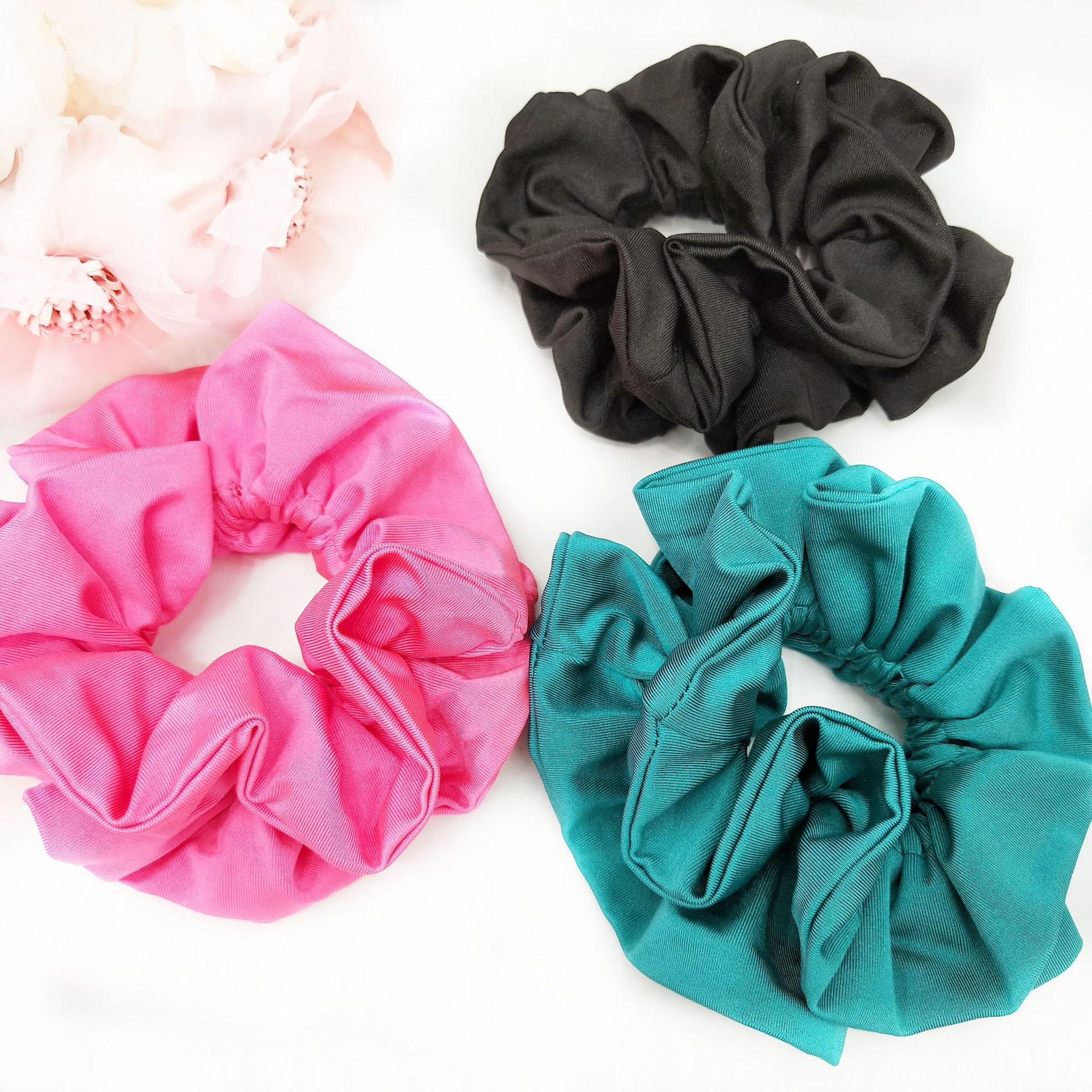 Fashion Simple Double Layer Hair Ring Solid Color Simple Hair Ring display picture 5