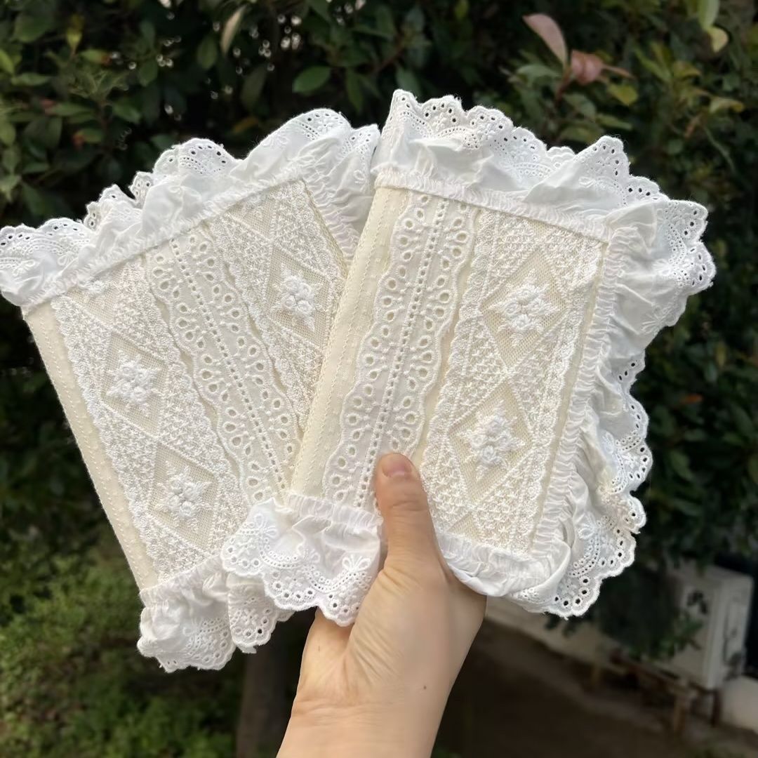 【甜心芝士】甜美重工蕾丝书衣 手工布书皮 手账本书面保护套封皮