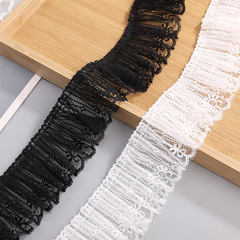 6.5cm無彈力褶皺蕾絲花邊DIY手工家紡服飾裙擺配飾輔料批發