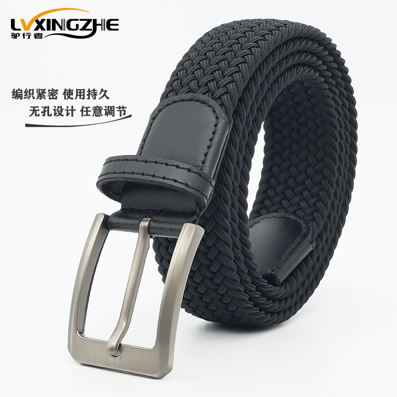 Men's cloth elastic woven breathable belt for leisure