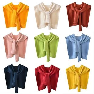 Small Shoulder Shawl for Autum Outer Wear Korean Knitted Knotted Air-Conditioned Room Scarf for Women Autum and Winter Neck Protector Shawl Scarf