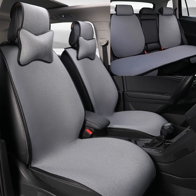 Car seat cushions, suitable for all seasons, made, Four Seasons Pad - gray-comfort-edition-with-2-neck-pillows-split-rear-universal